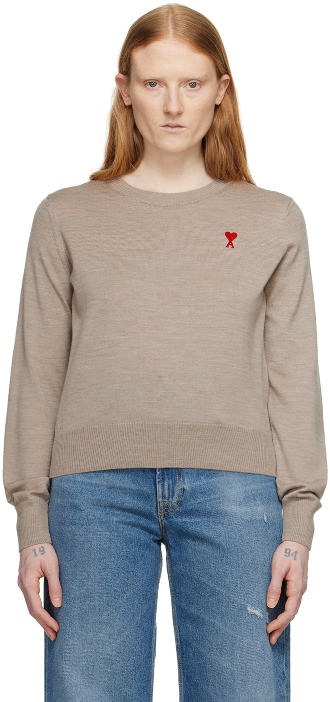 Taupe Red Ami de Caur Sweater