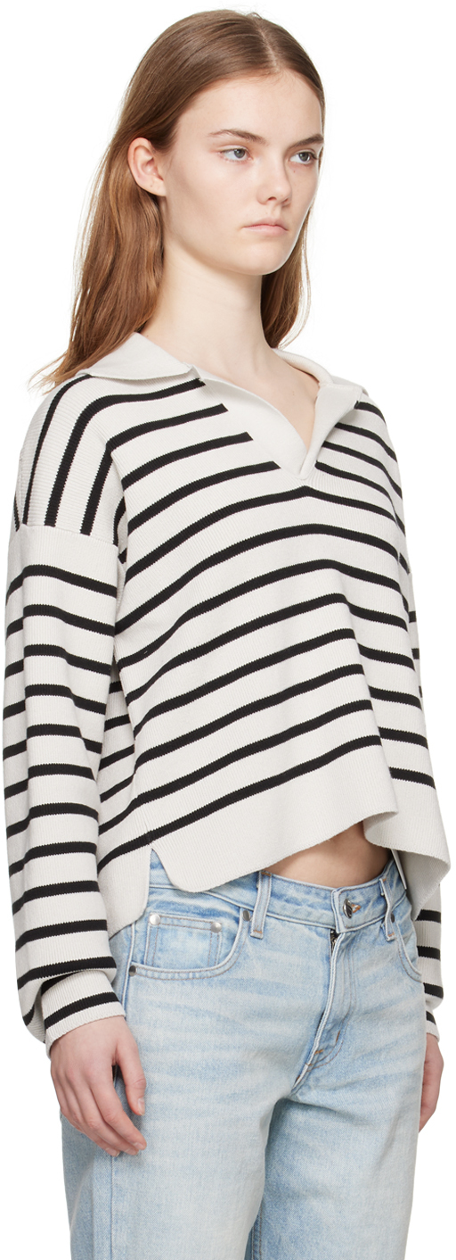 AMI ALEXANDRE MATTIUSSI BLACK & WHITE SAILOR POLO