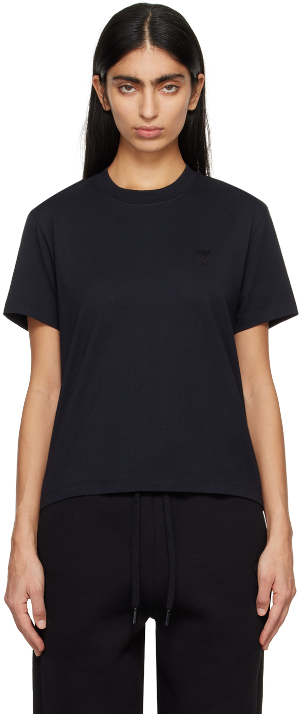 Black Ami de Cœur T-Shirt by AMI Paris on Sale