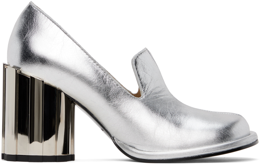 AMI Paris Silver Anatomical Toe Heels