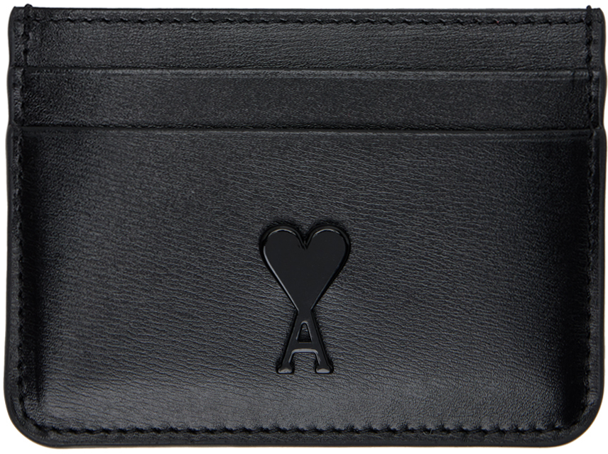 Shop Ami Alexandre Mattiussi Black Ami De Coeur Card Holder In Black/001