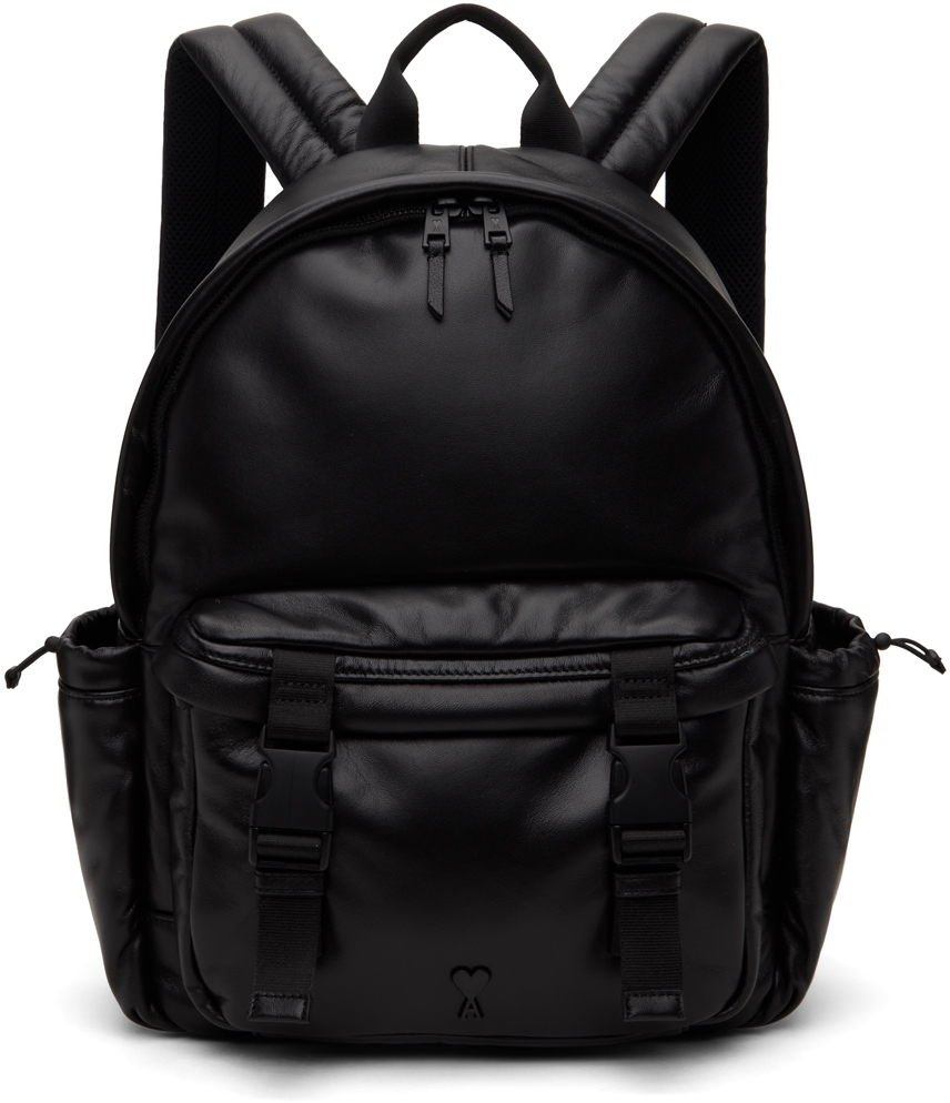 Shop Ami Alexandre Mattiussi Black Ami De Coeur Backpack In Black/001