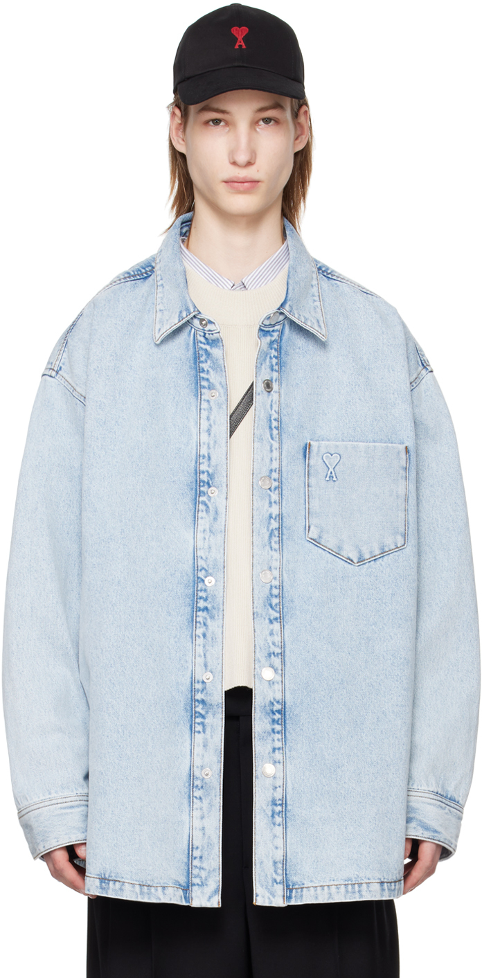 Ami Paris メンズ デニムジャケット | SSENSE 日本 Ami Paris メンズ デニムジャケット | SSENSE 日本