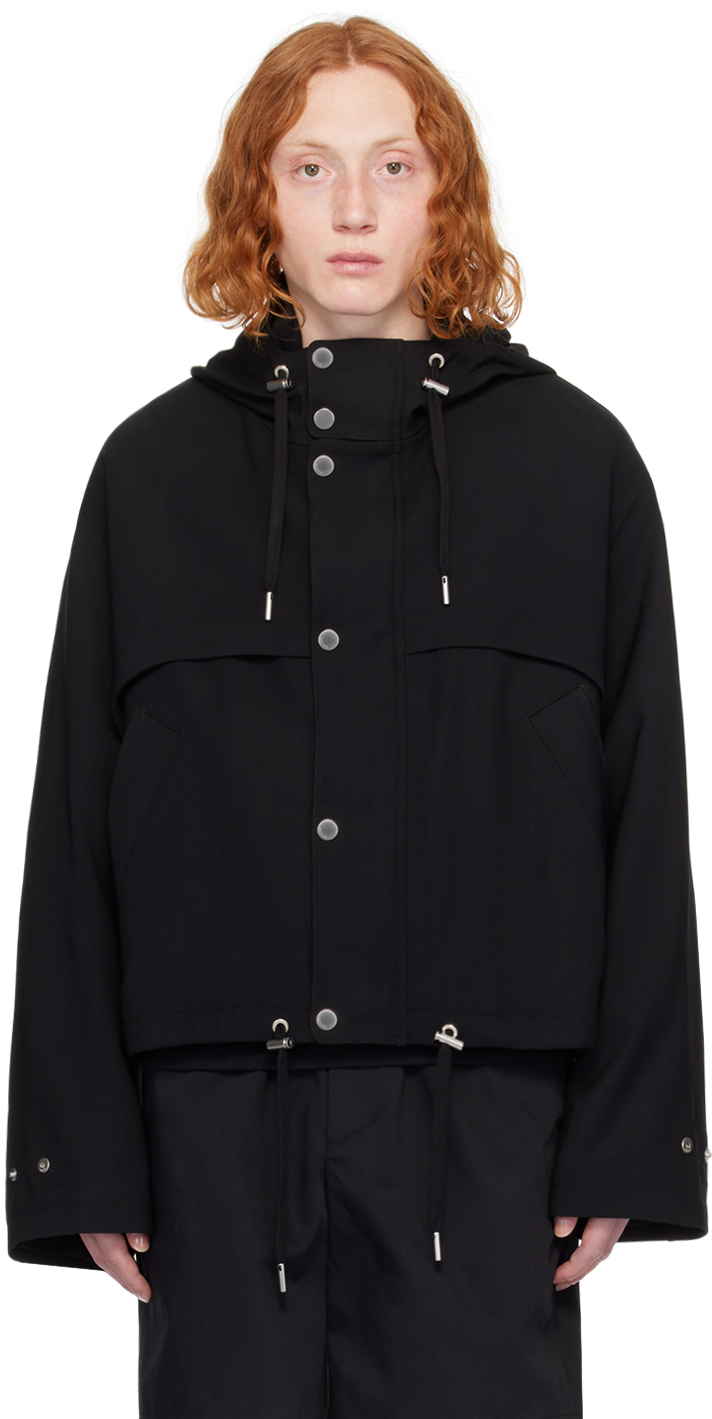Shop Ami Alexandre Mattiussi Black Drawstring Jacket In Black/001