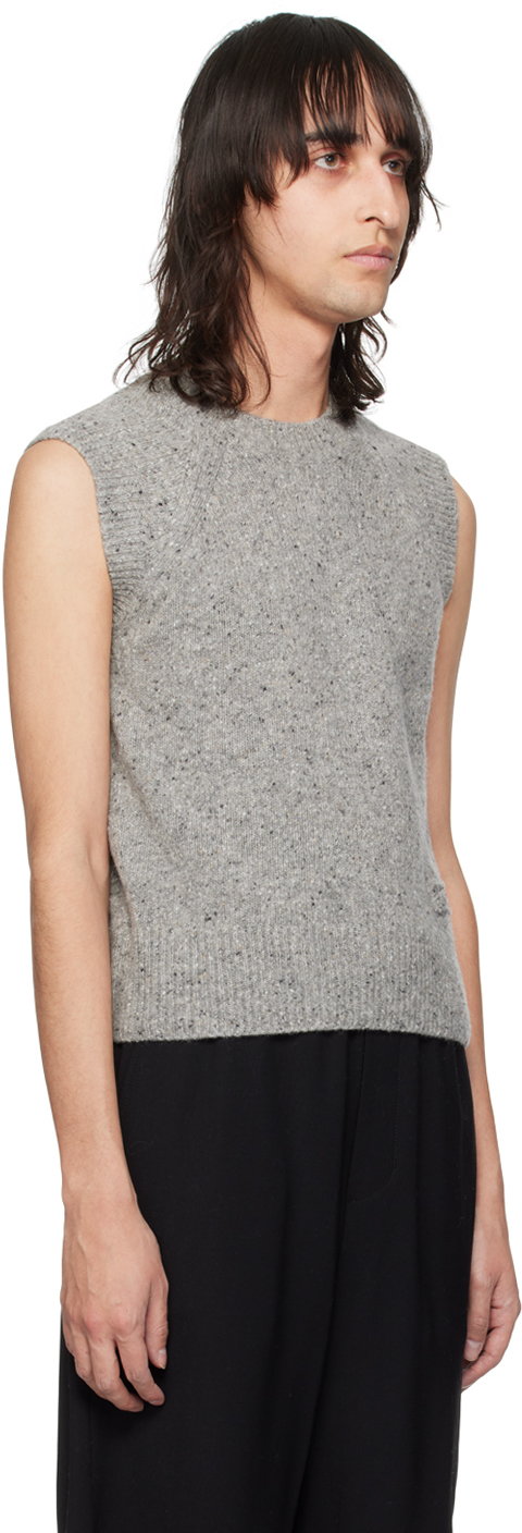 Ami Alexandre Mattiussi Gray Crewneck Vest In Light Grey/096