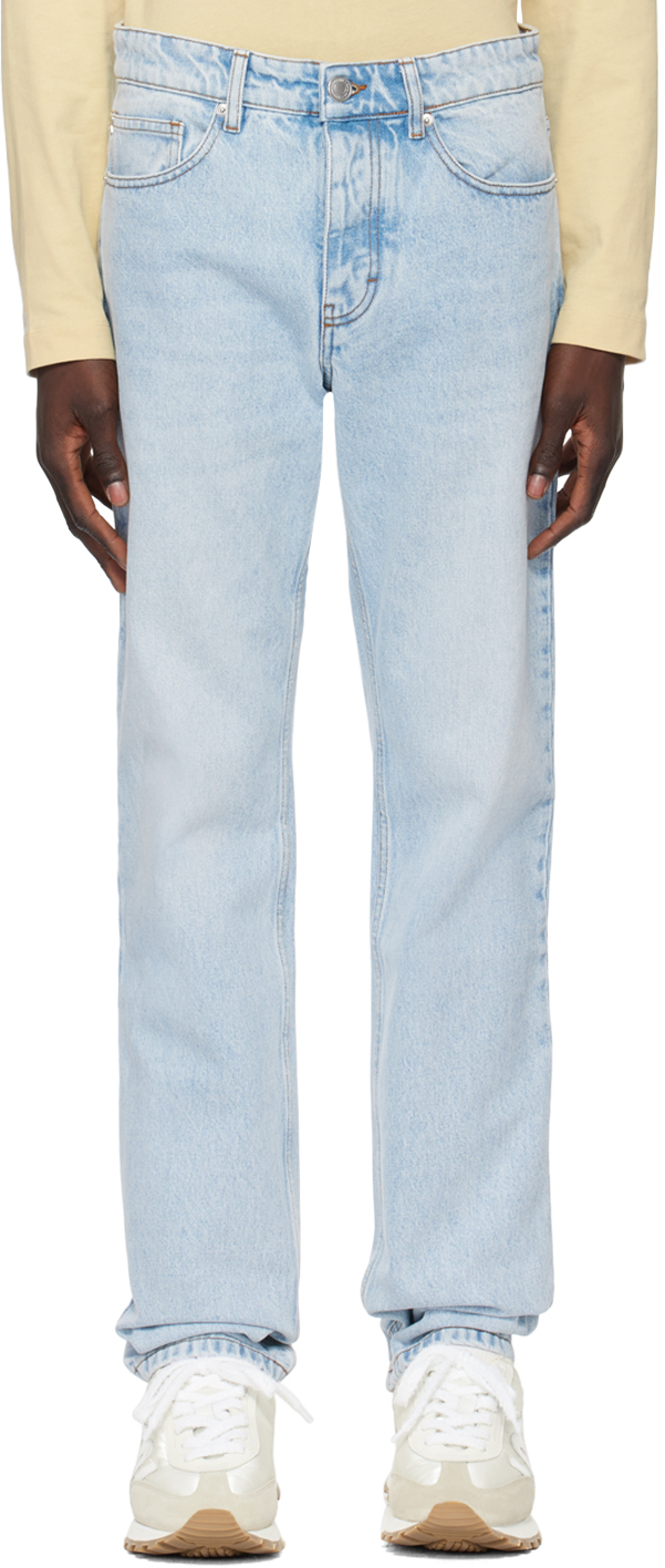 Shop Ami Alexandre Mattiussi Blue Classic-fit Jeans In Bleu Javel/448