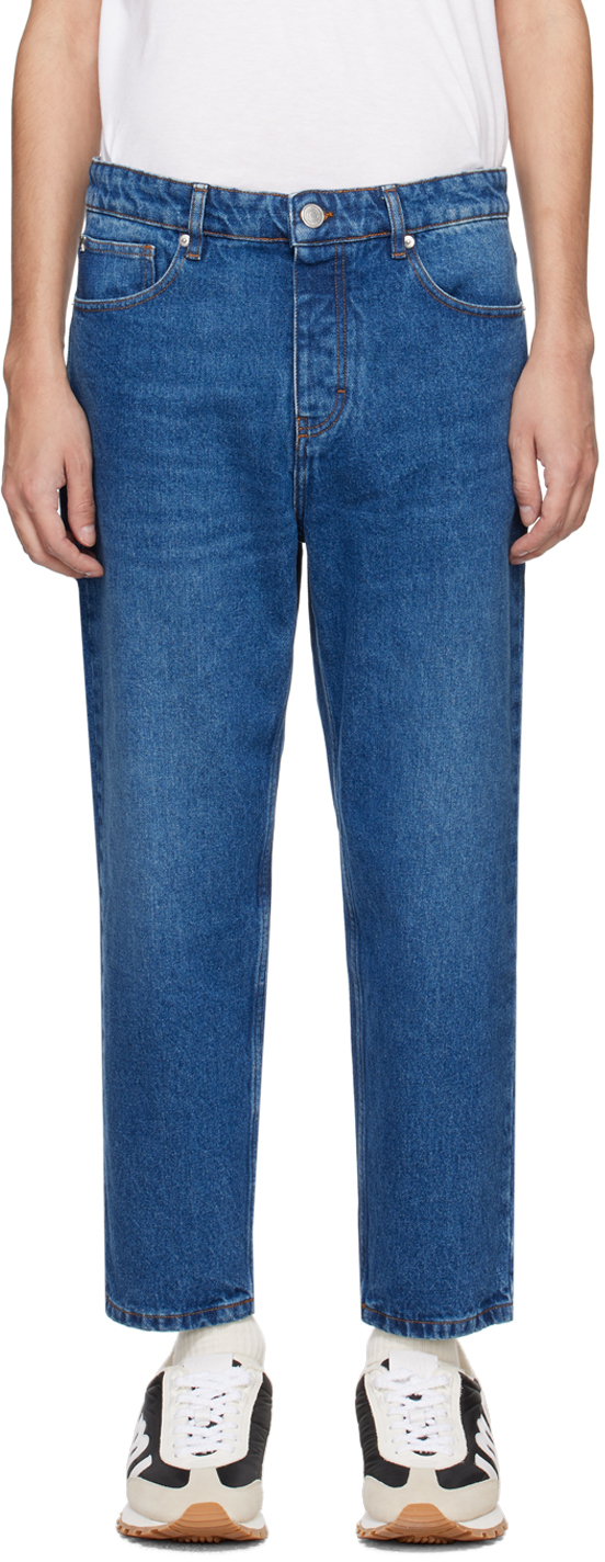 Indigo Tapered-Fit Jeans