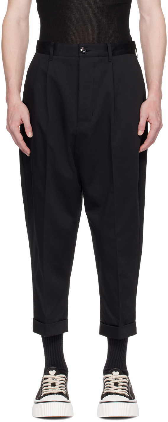 Black Carrot-Fit Oversized Trousers