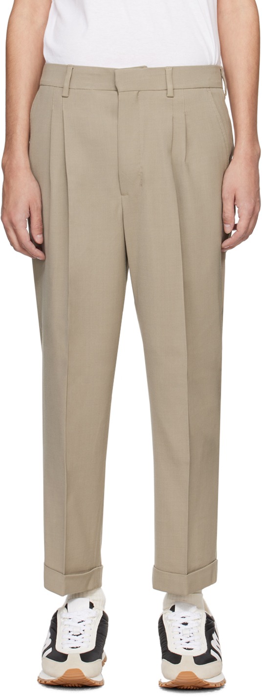 Ami Alexandre Mattiussi Taupe Carrot-fit Trousers In Light Taupe/2811