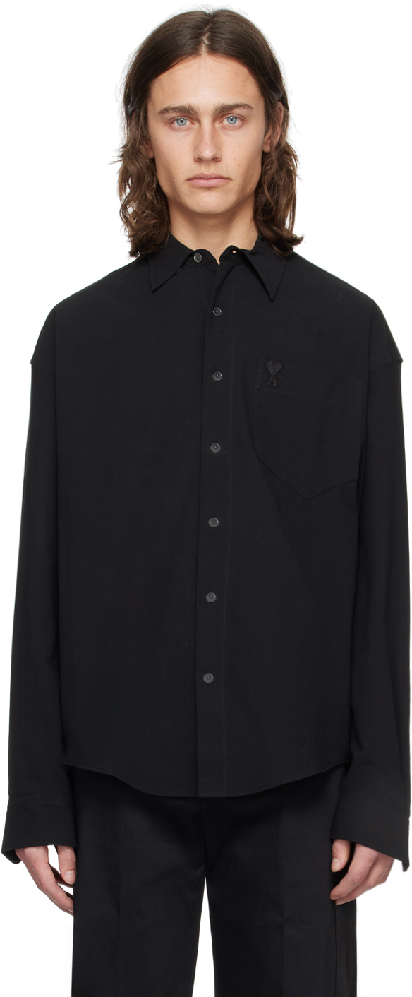 Shop Ami Alexandre Mattiussi Black Ami De Cœur Shirt In 001 Black