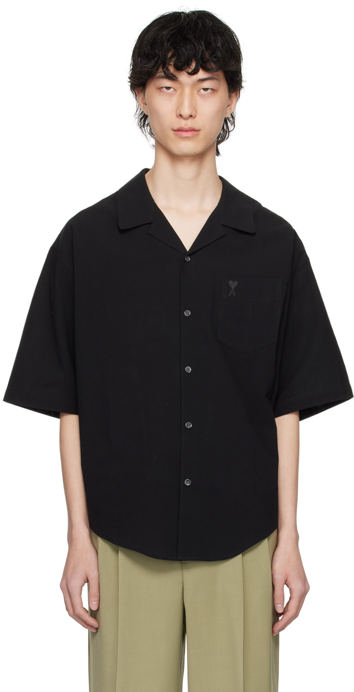 AMI Paris: Black Ami De Cœur Shirt | SSENSE