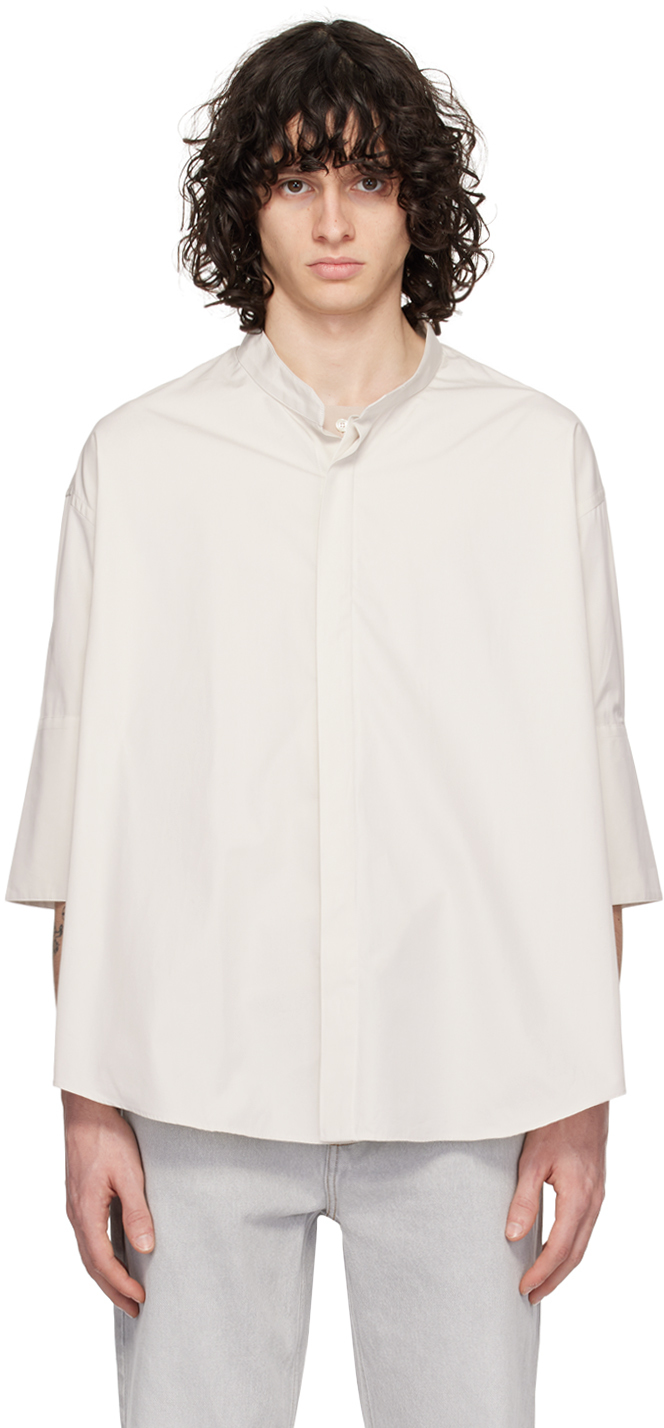 AMI Paris OffWhite Oversized Shirt SSENSE UK