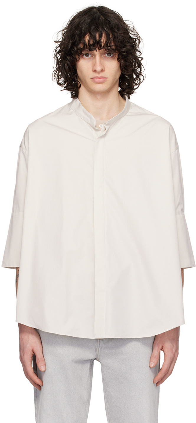 Ami Alexandre Mattiussi Off-white Oversized Shirt In Chalk/193