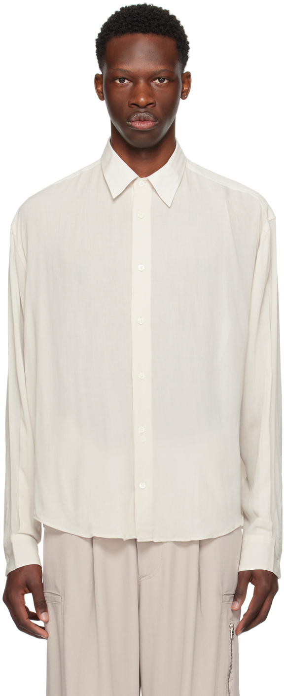 Chemise Homme Faconnable Blanc Cassé à Rayures - Taille M - Occasion Très Bon état