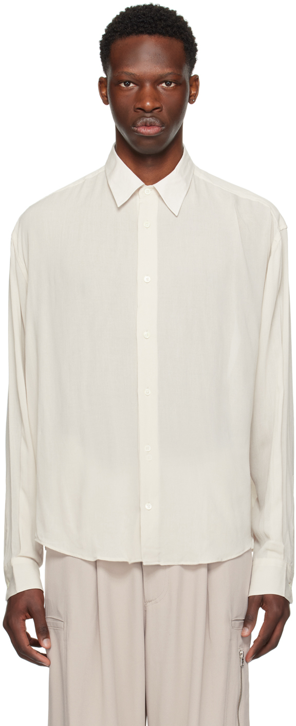 Ami Alexandre Mattiussi Off-white Boxy Shirt In Chalk/193