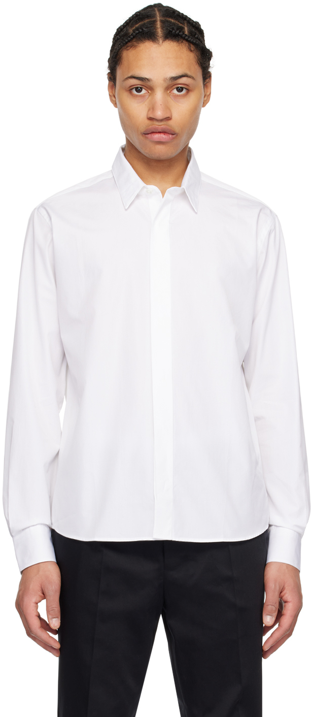 White Spread Collar Shirt