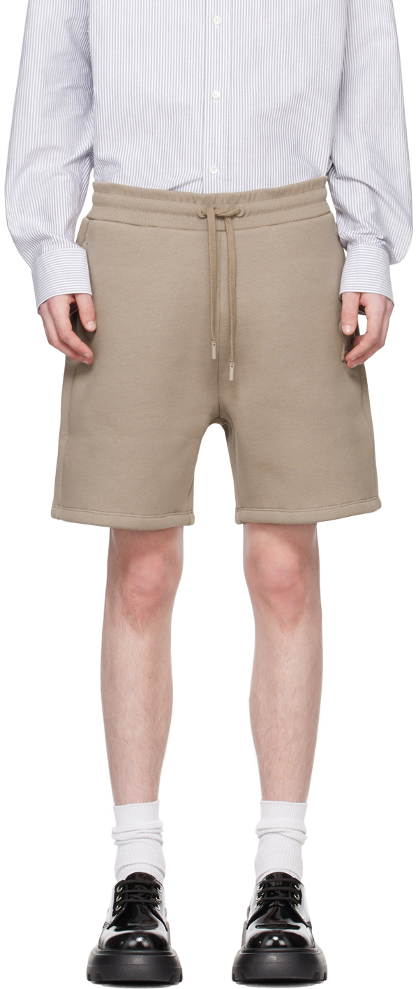 Shop Ami Alexandre Mattiussi Taupe Ami De Cœur Shorts In 2811 Light Taupe