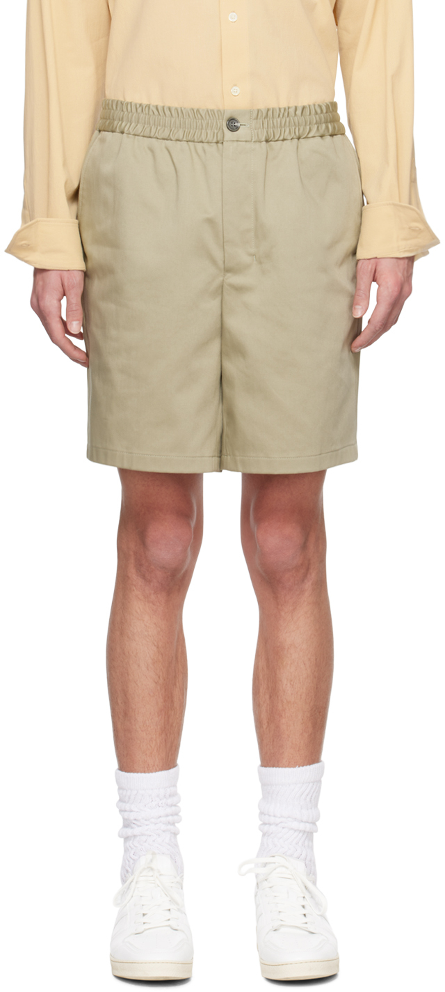 Khaki Elasticated Waist Shorts