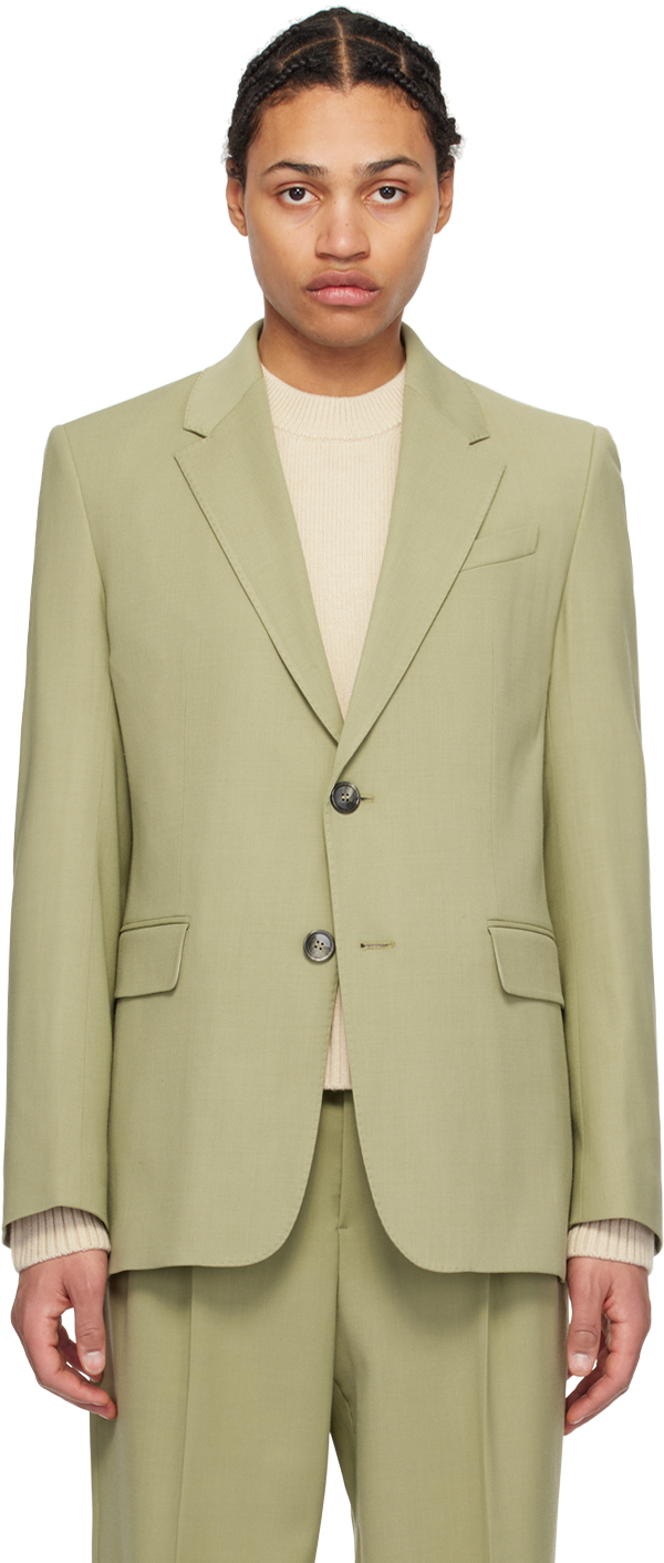 AMI Paris: Khaki Two-Button Blazer | SSENSE