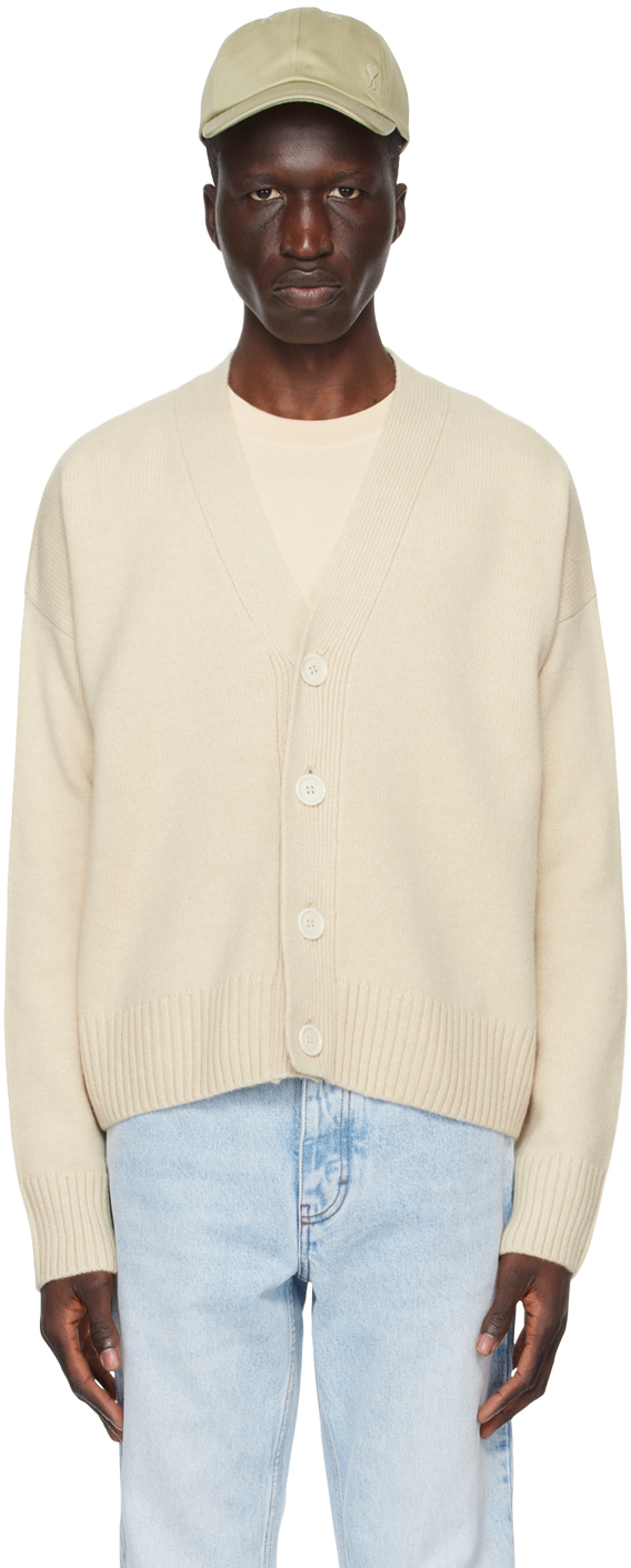 Beige Cropped Cardigan