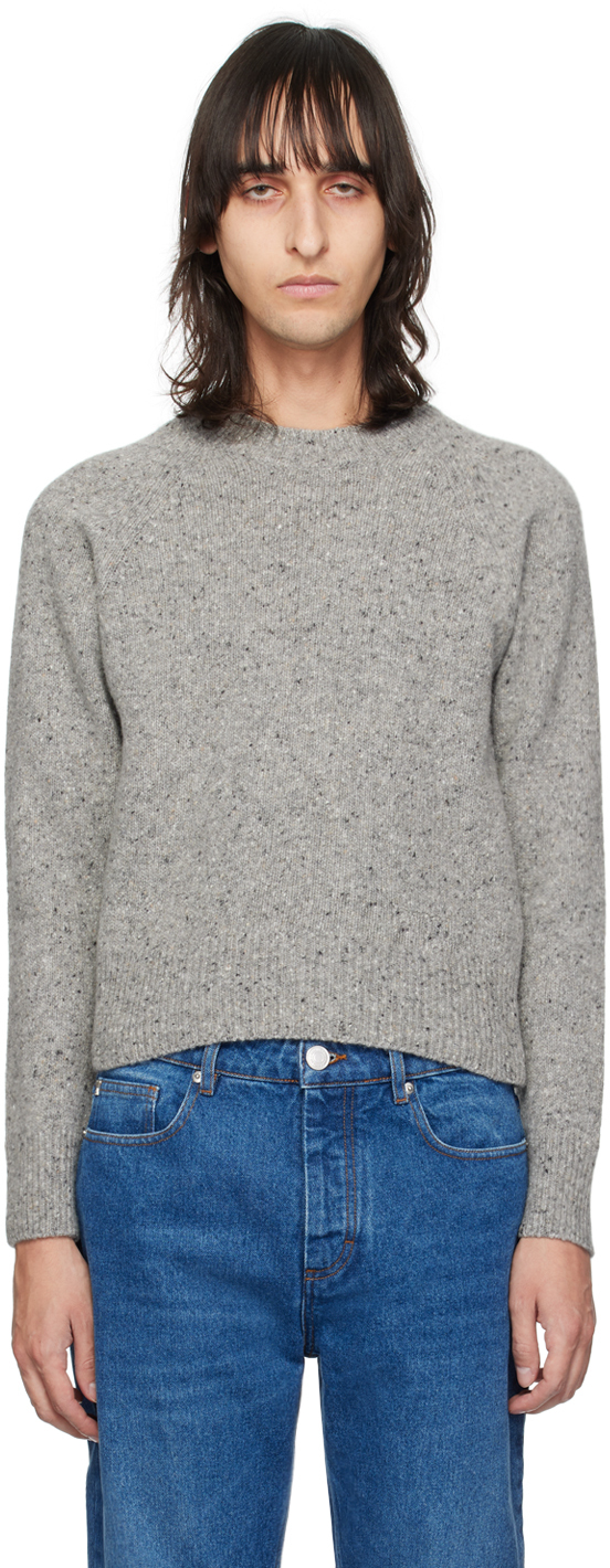 AMI Paris Gray Crewneck Sweater