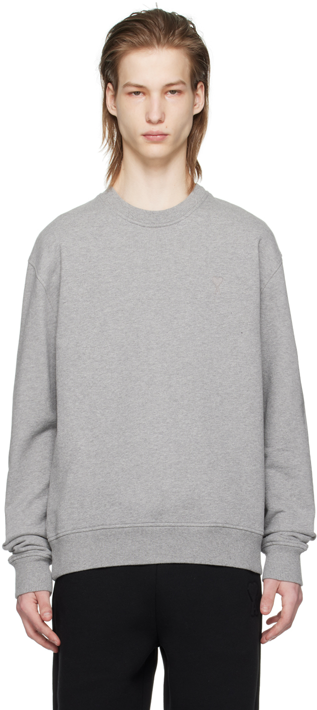 Gray Ami de Cœur Sweatshirt by AMI Paris on Sale