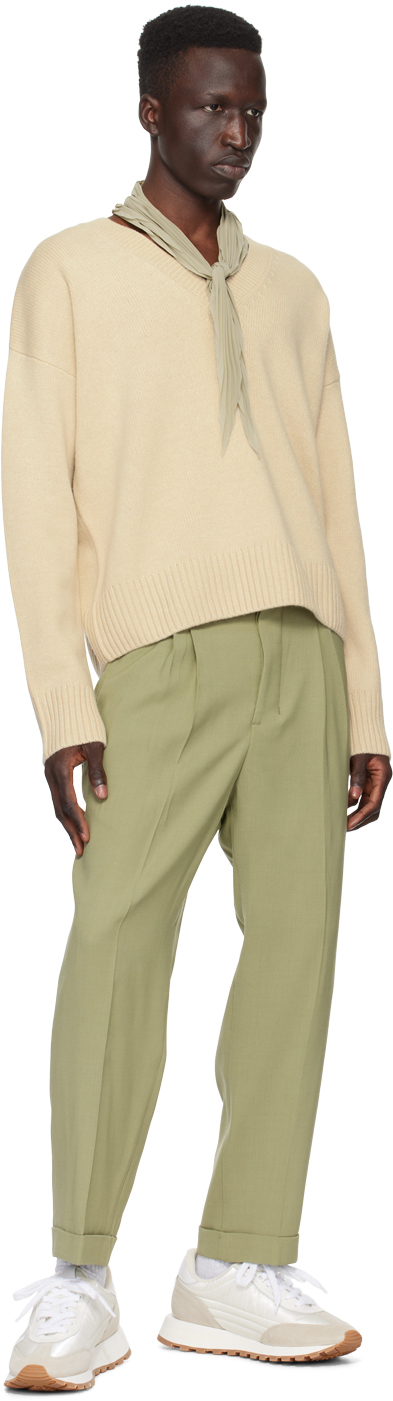 Ami Alexandre Mattiussi White Wool Ami De Coeur V Neck Sweater White In Neutral