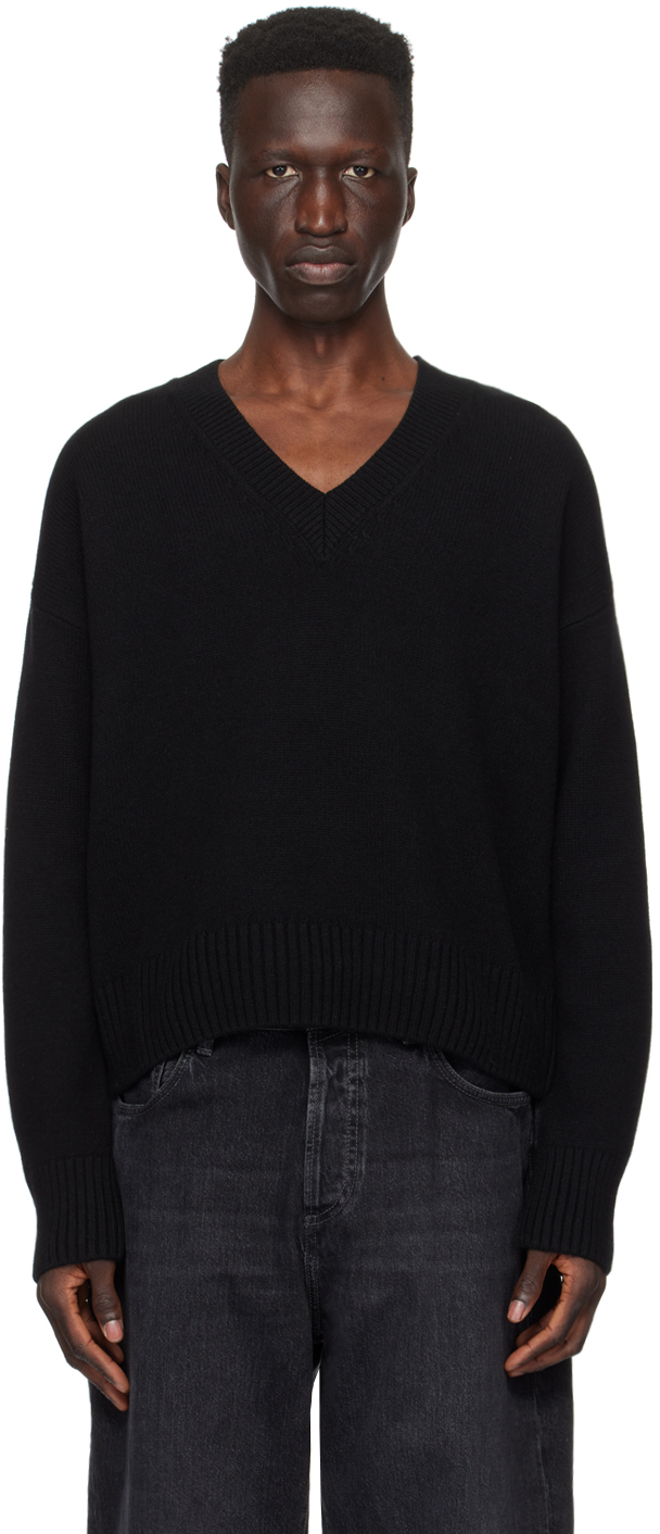 Shop Ami Alexandre Mattiussi Black Cropped Sweater In Black/001