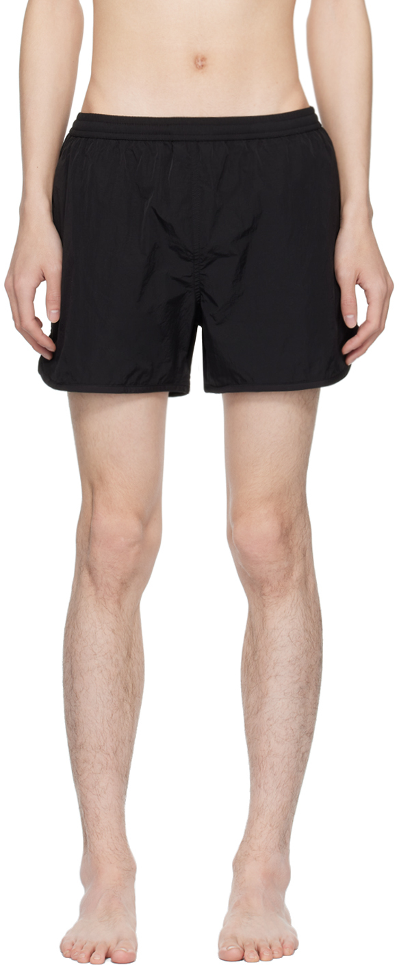 Black Three-Pocket Swim Shorts by AMI Paris on Sale
