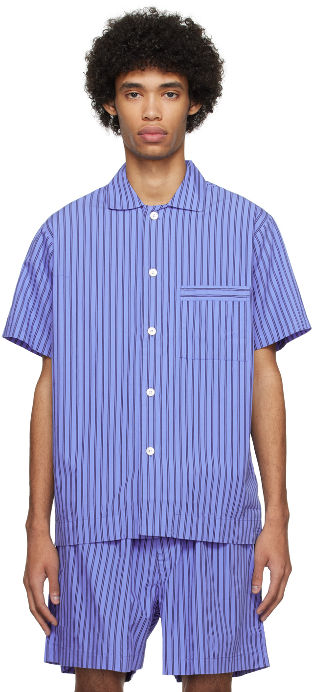 Blue Short Sleeve Pyjama Shirt