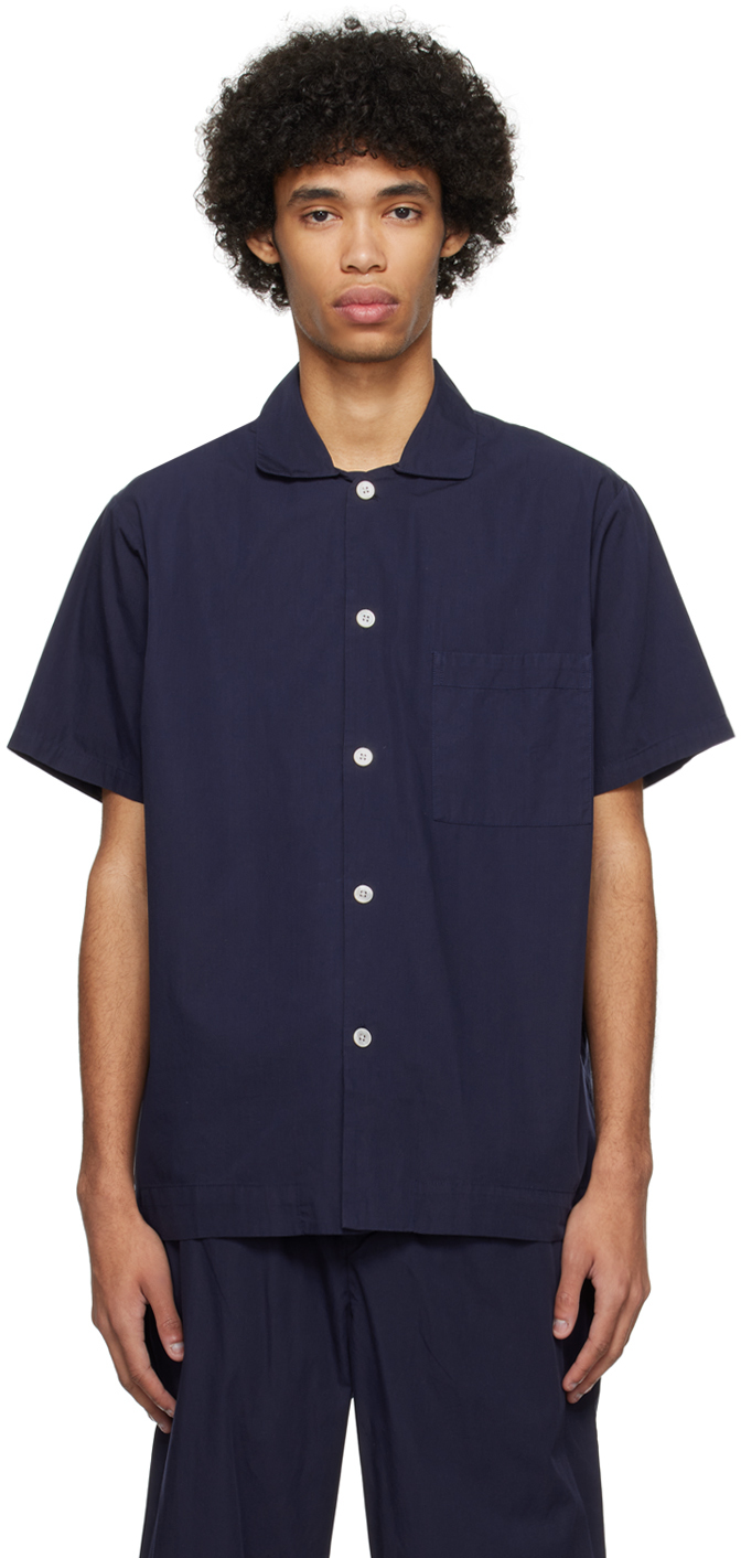 Navy Short Sleeve Pyjama Shirt