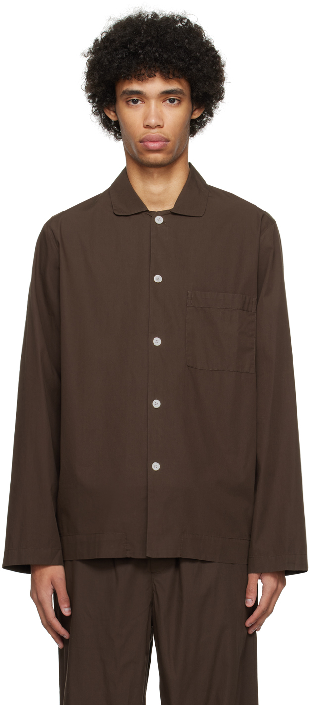 Brown Long Sleeve Pyjama Shirt