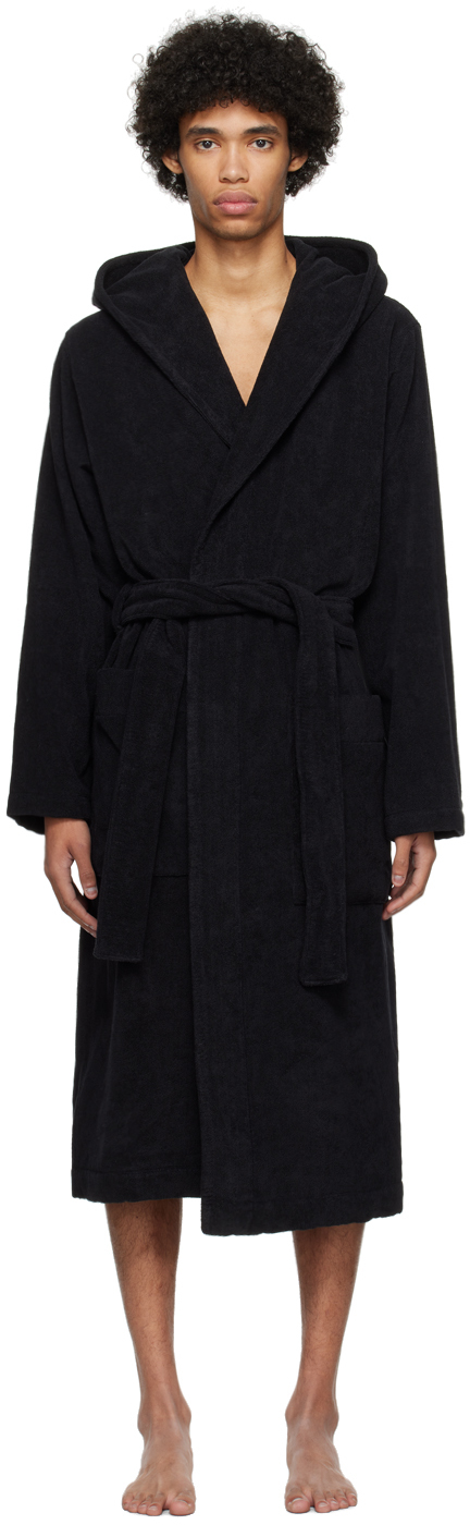 Black Hooded Bathrobe