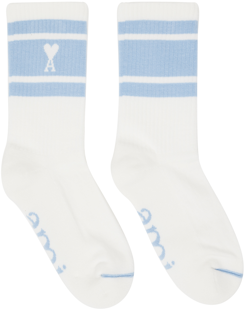 Blue Ami de Coeur Striped Socks
