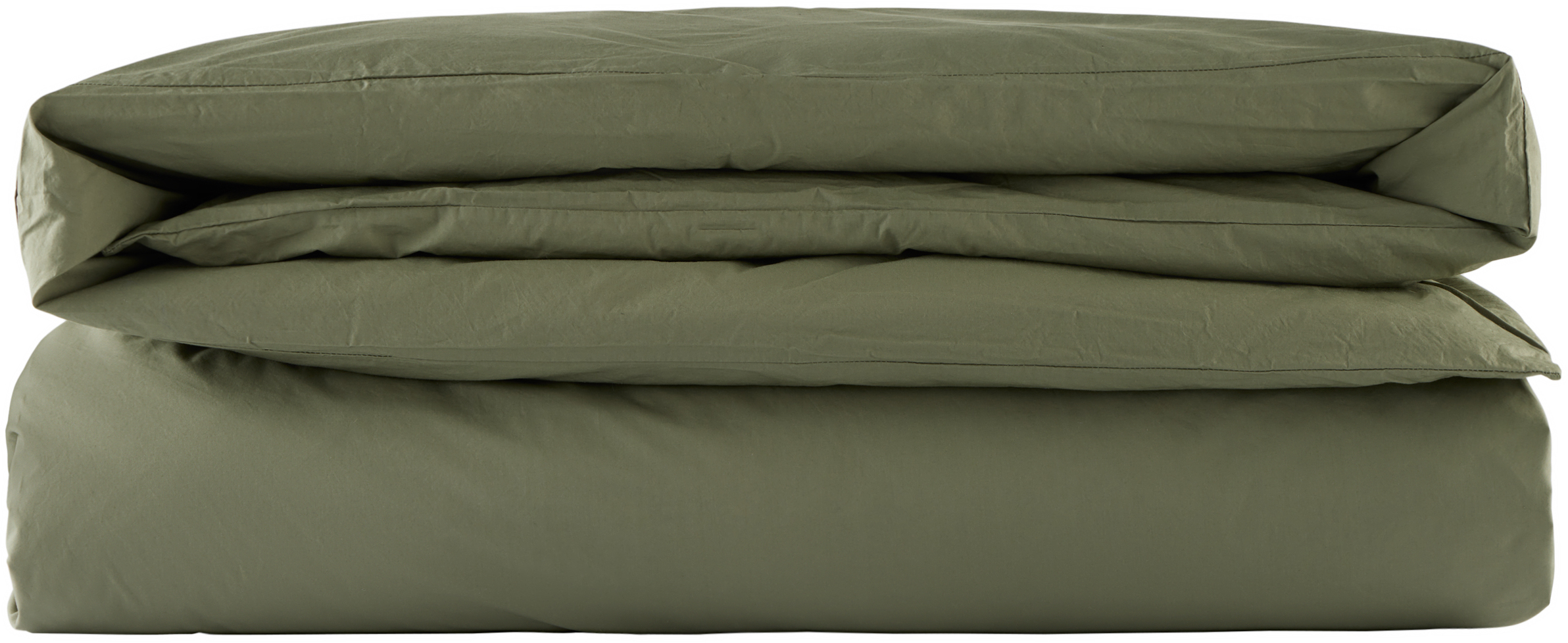Tekla Green Percale Duvet Cover, King In Olive Green