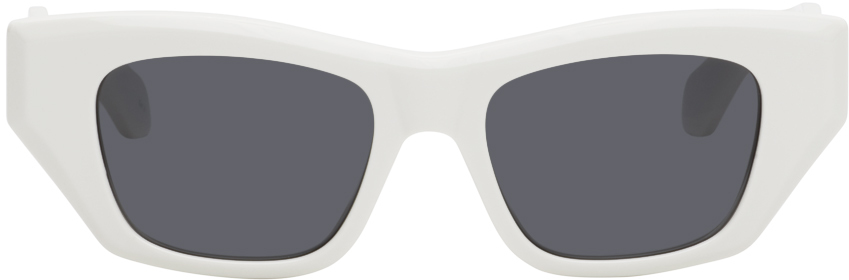 Alaïa White Rectangular Sunglasses In 004 White