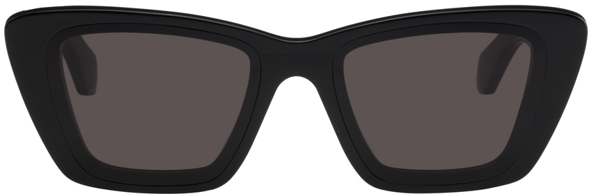 Alaïa Black Rectangular Sunglasses In 001 Black