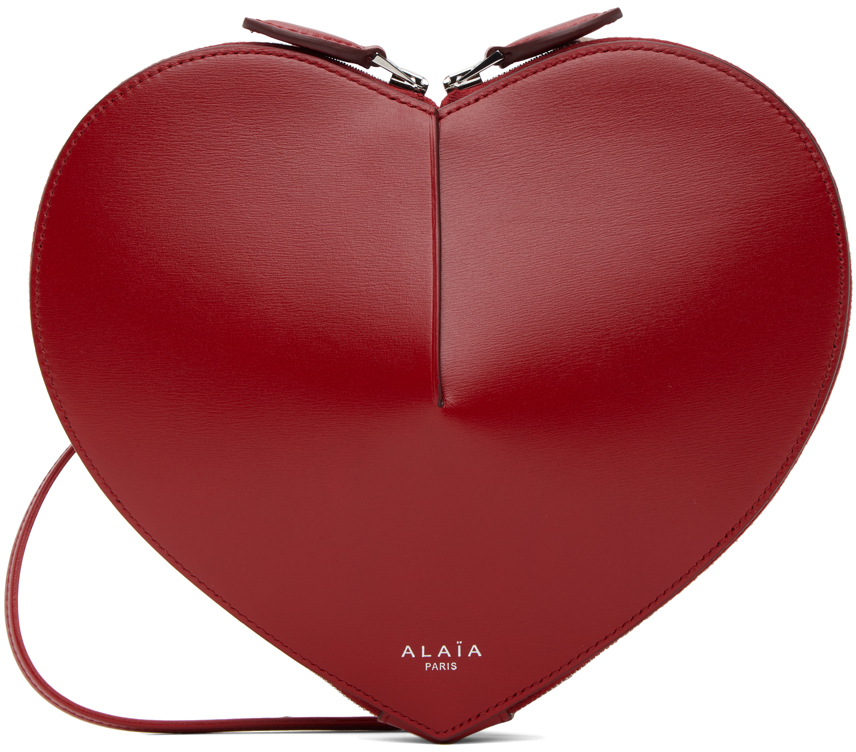 Shop Alaïa Red 'le Cœur' Bag In 331 - Laque