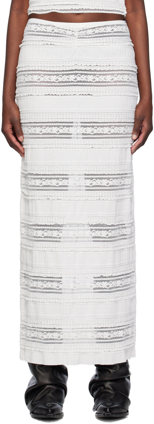 Shop Sinead Gorey White Semi-sheer Maxi Skirt