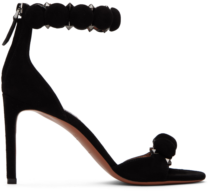 Shop Alaïa Black Bombe Heeled Sandals In 999 - Noir