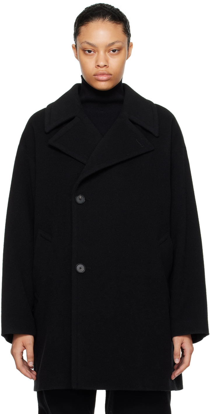 Auralee Black Notched Coat