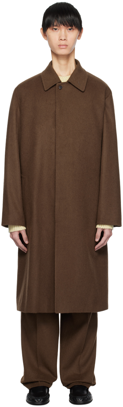 Brown Spread Collar Coat
