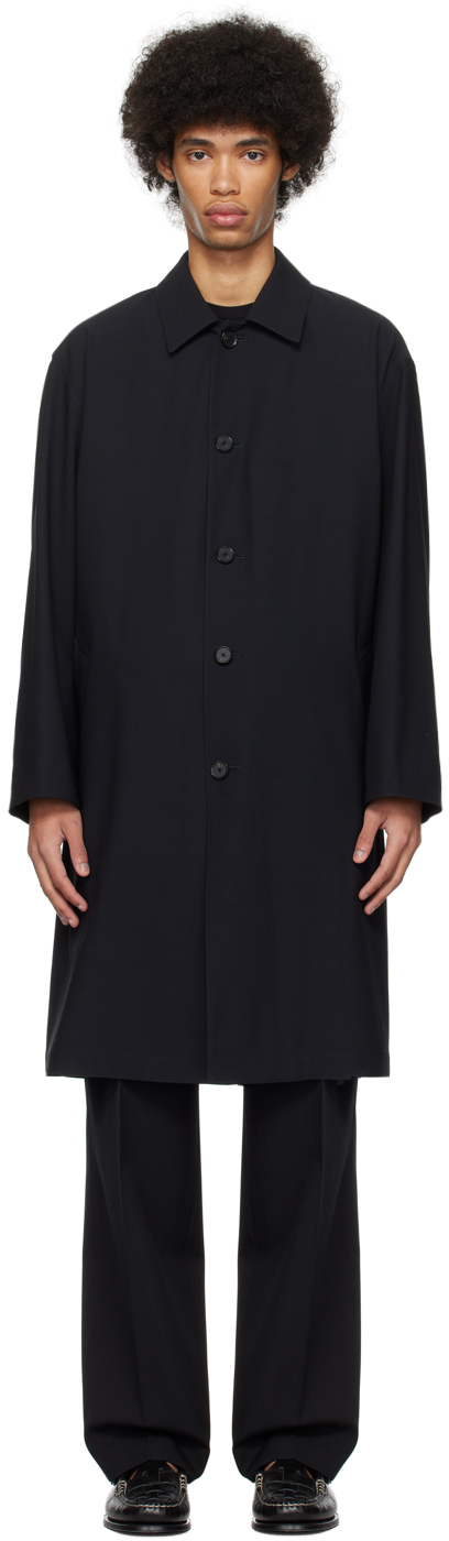 Black Soutien Collar Coat