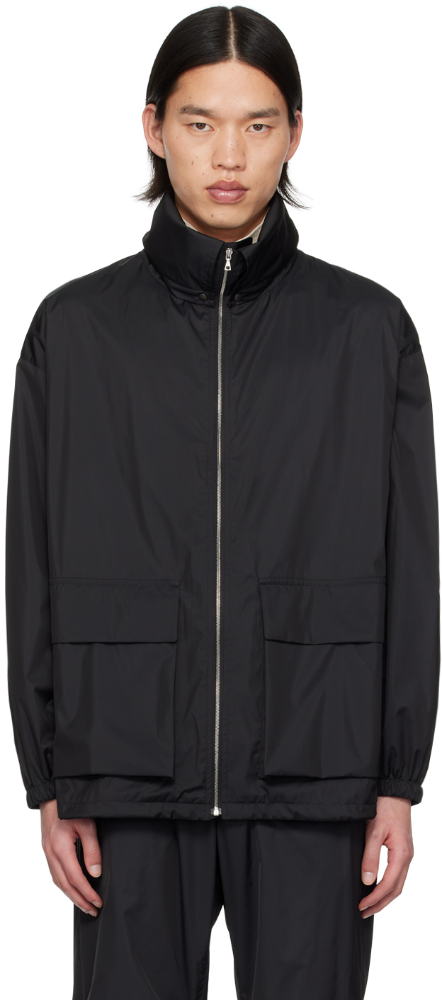 Shop Auralee Black Hooded Jacket