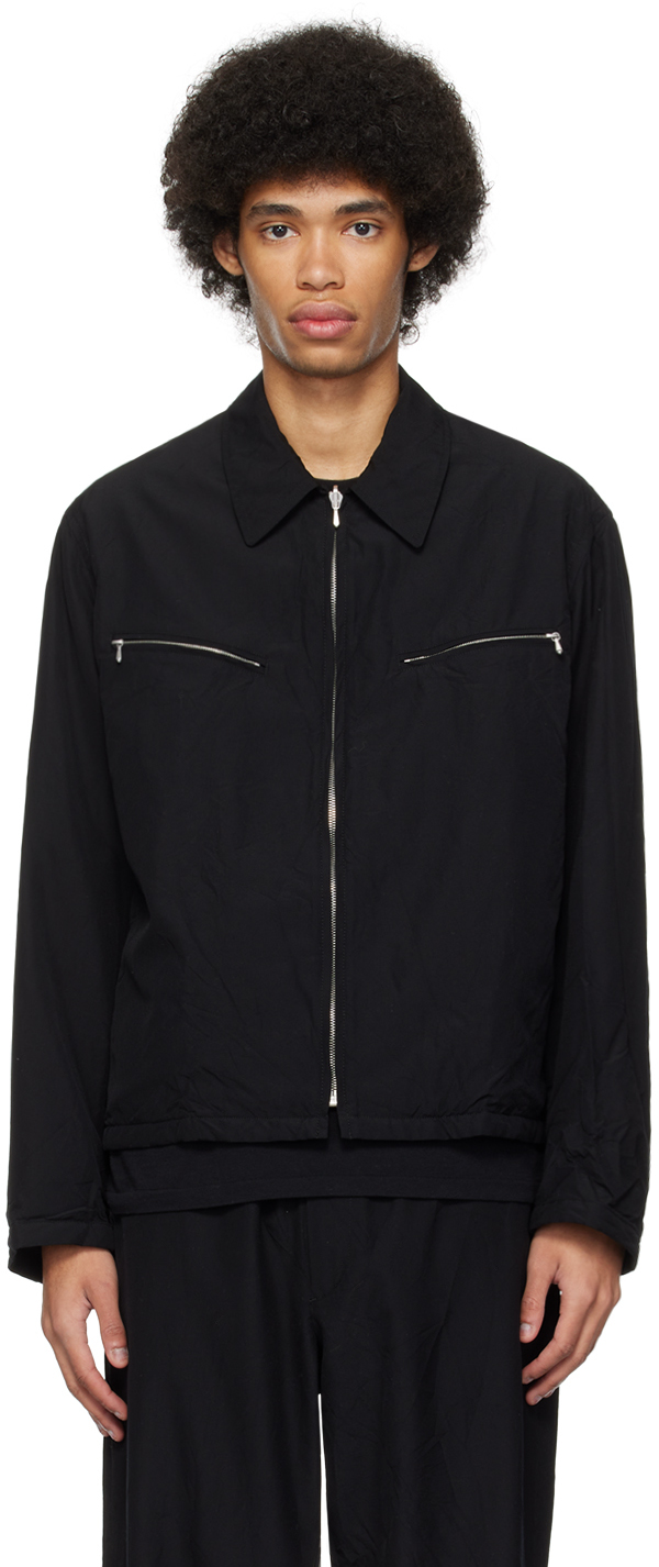 Auralee Black Crinkled Reversible Jacket