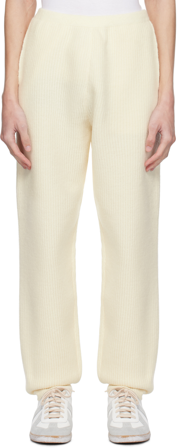 Auralee Off-white Milled Sweatpants In 24589261 Ivory White