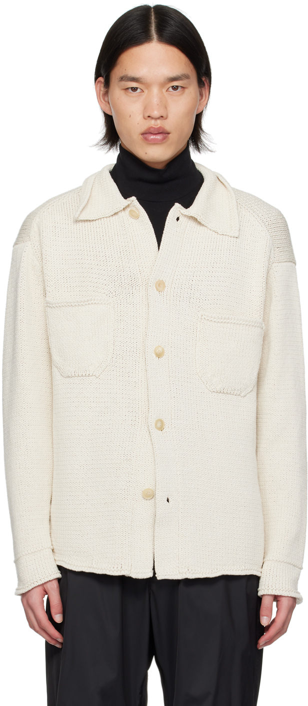 Auralee Off-white Patch Pocket Shirt In Ivory