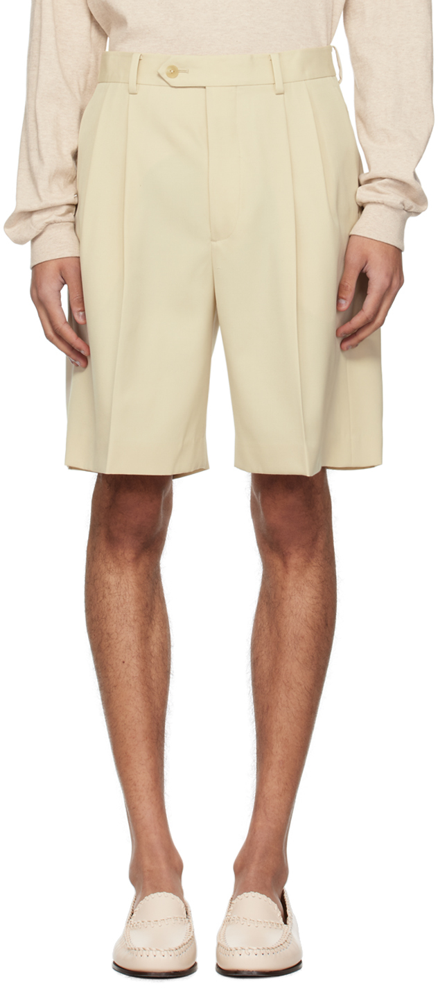 Auralee Off-white Light Shorts In Ivory