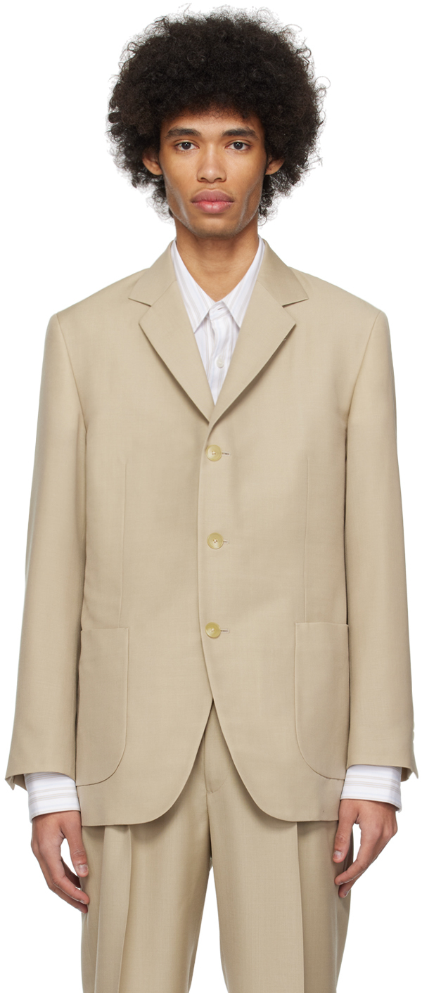 Taupe Single-Breasted Blazer