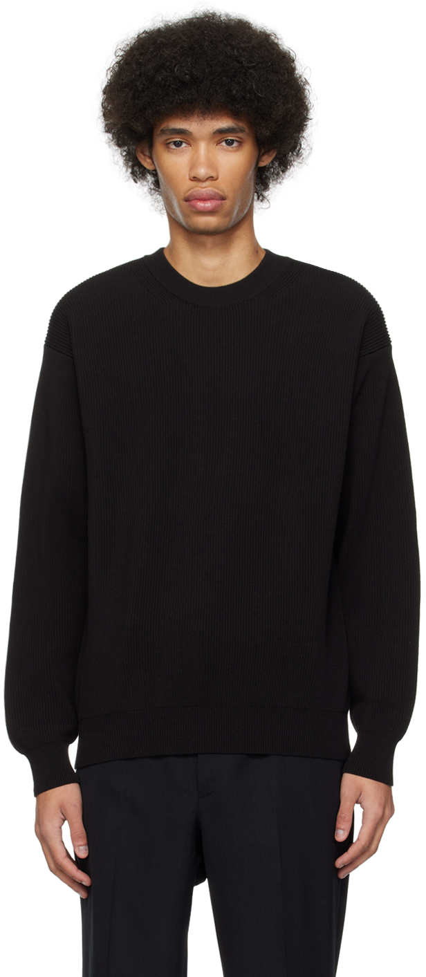 Shop Auralee Black Super Hard Twist Sweater